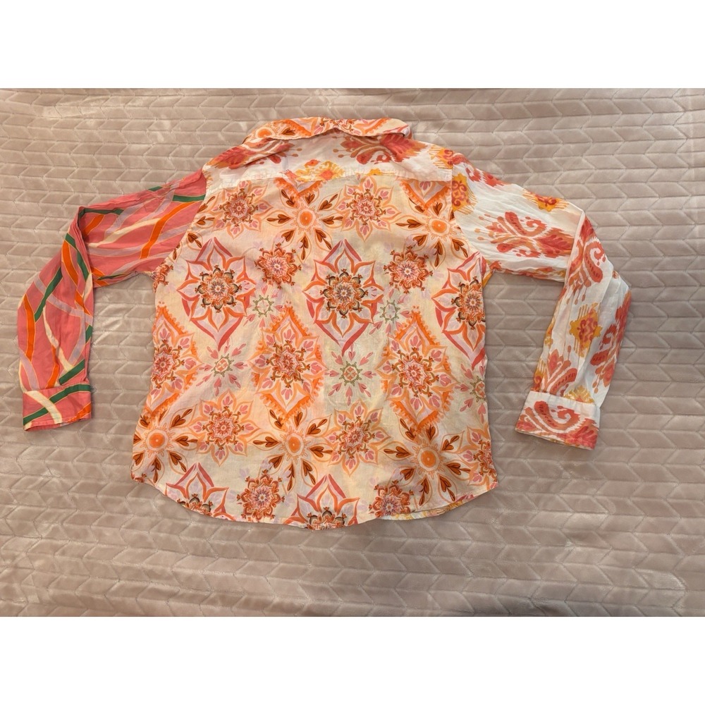Calypso St. Barth Pink & Orange Floral Button-Up Blouse - Picture 16 of 16